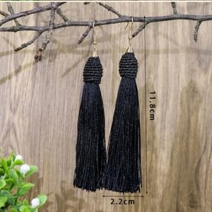 BRAND NEW- BOHO Black Tassel Earring